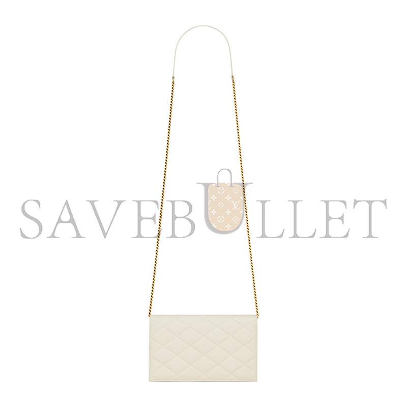 YSL PARIS CHAIN WALLET IN GRAIN DE POUDRE LEATHER 871149AAGOZ9207 (20*13*5cm)